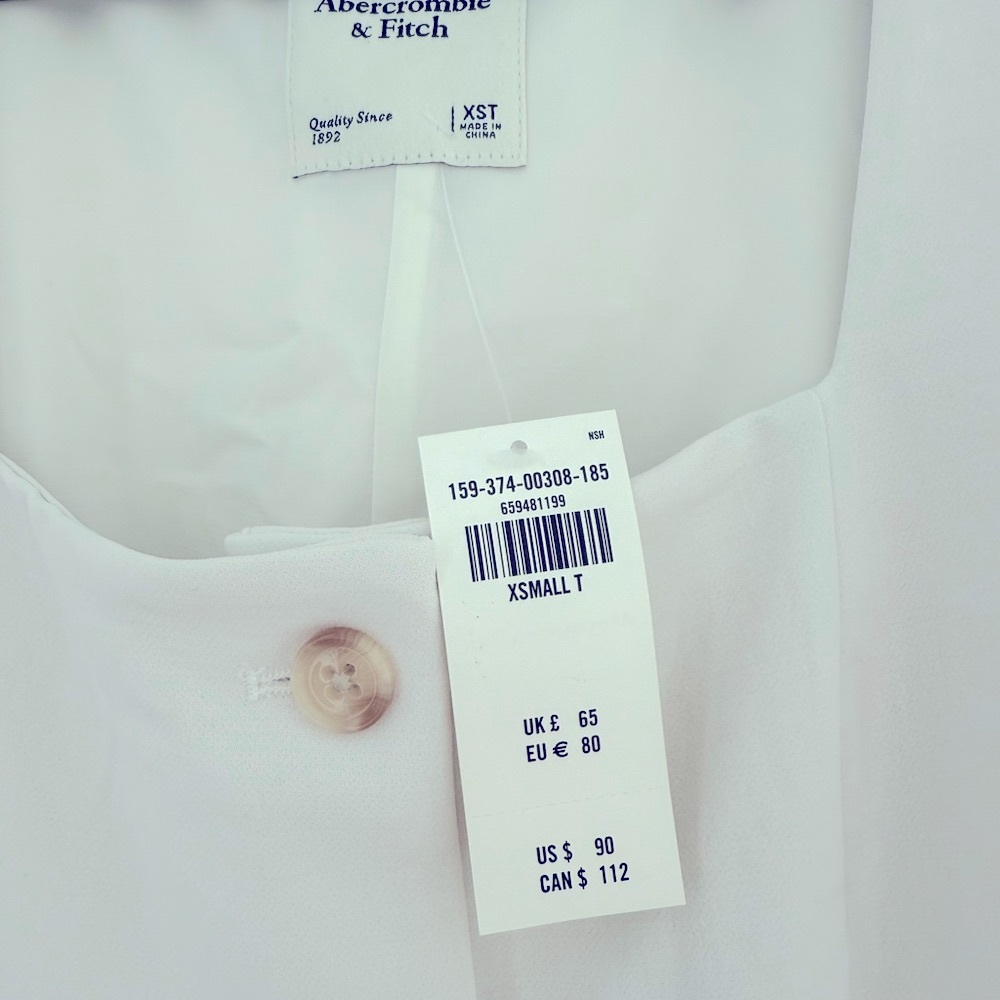 Abercrombie White Button-Front Dress size XS - Picture 6 of 7